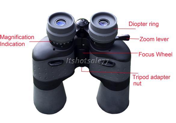 High Power Sport Binoculars Telescopes Super 10 30X50 Zoom Black 