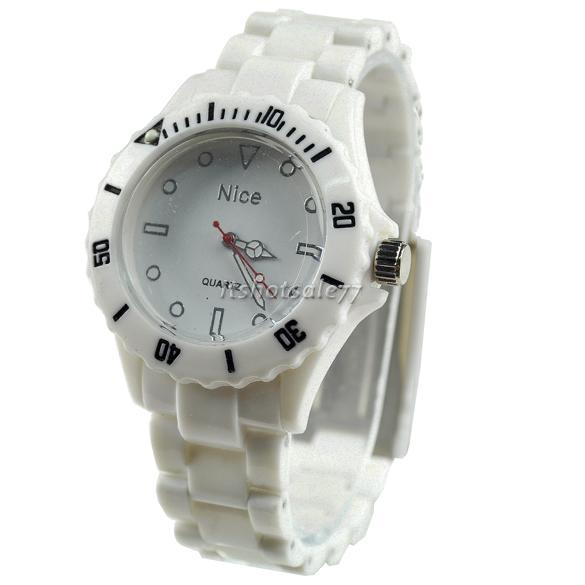 Hotsale Summer Fashion Plastic Wrist Watch Men Women Lady Wristwatch 6 