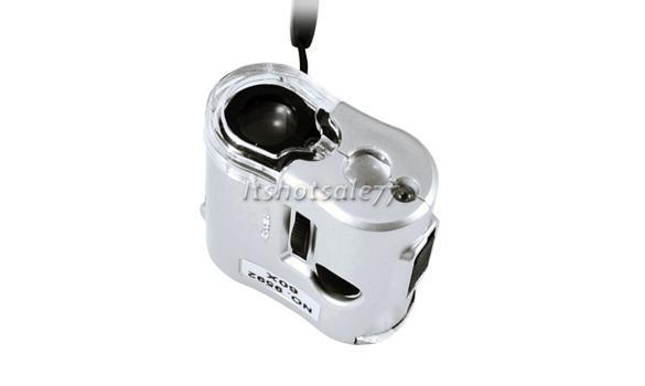 Mini 60X Microscope Loupe LED Lighted Magnifier jeweler  